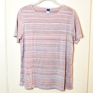 Old Navy Luxe Striped Crew Neck T-Shirt